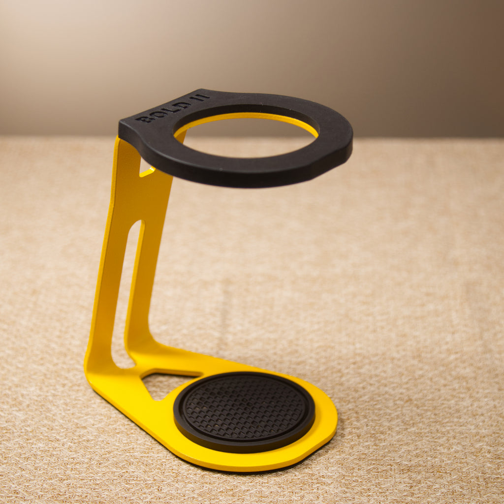 pour over coffee stand yellow stainless steel