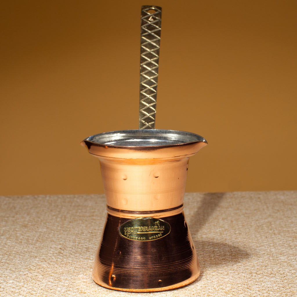 Greek Coffee Pot - Durable Copper Briki - 250 ml (for 1-3 cups)