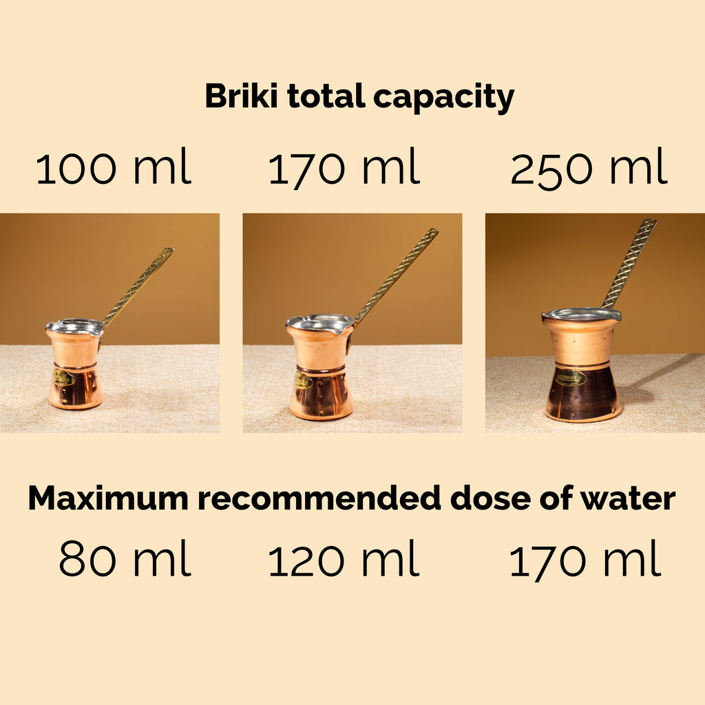 Greek Coffee Pot - Durable Small Copper Briki - 100 ml (for 1 cup)