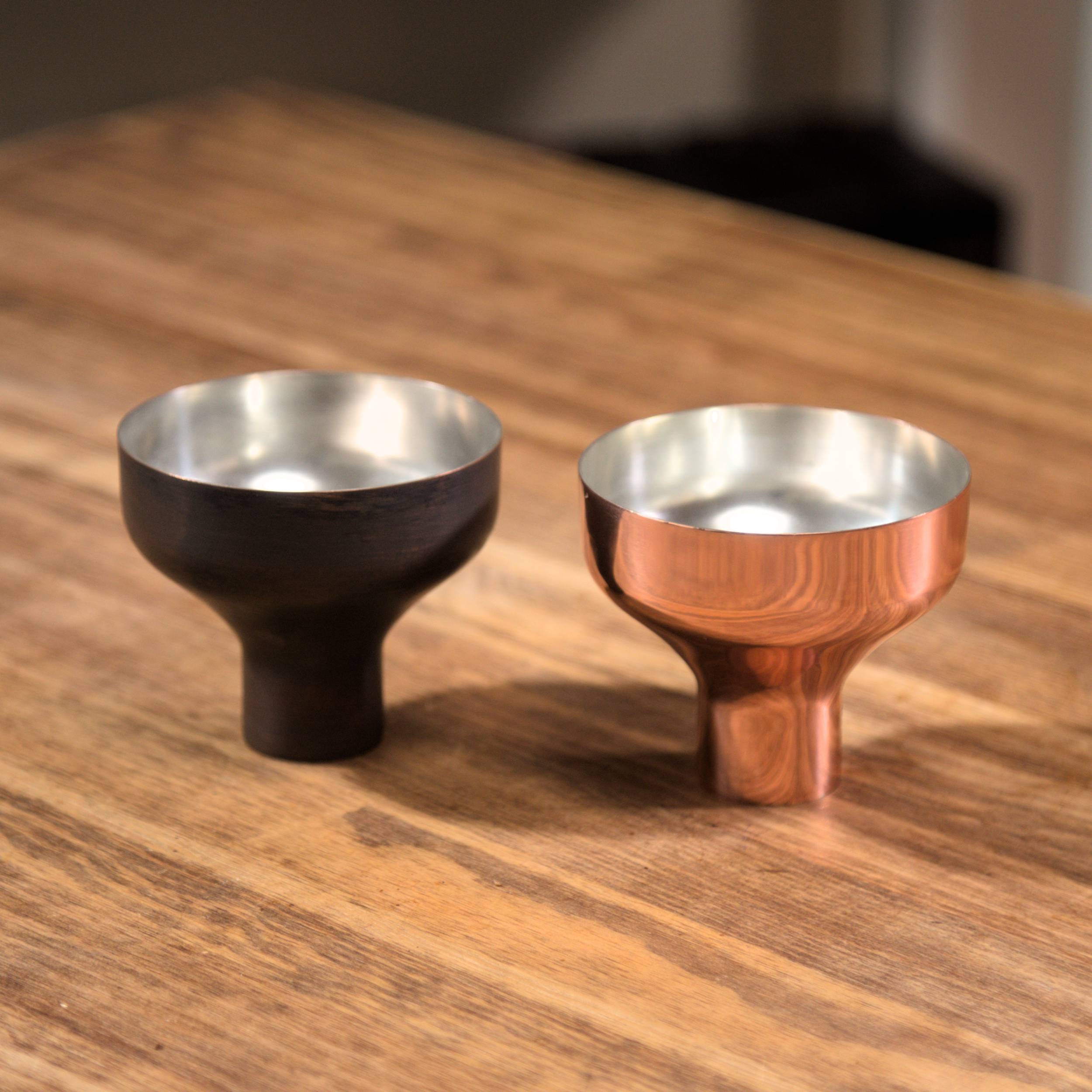 Copper dosing funnel for Turkish coffee
