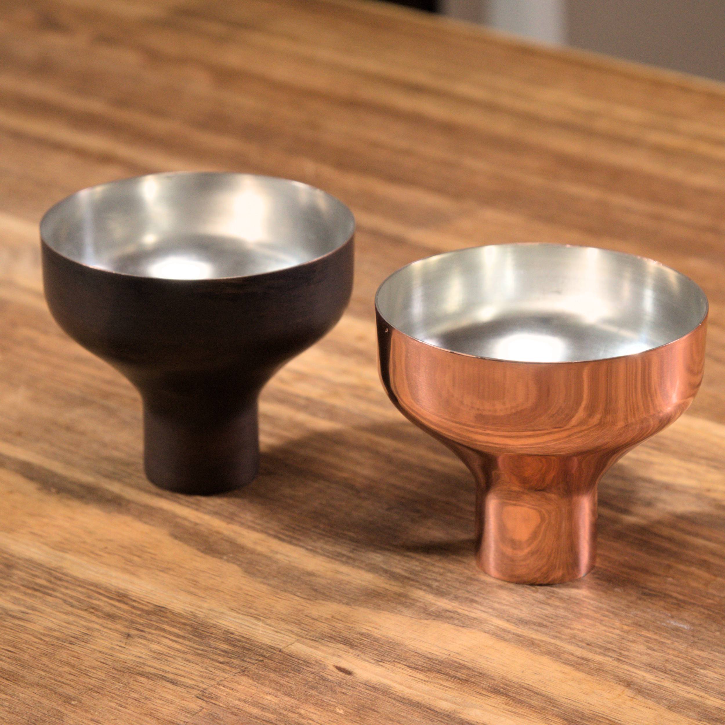 Copper dosing funnel for Turkish coffee