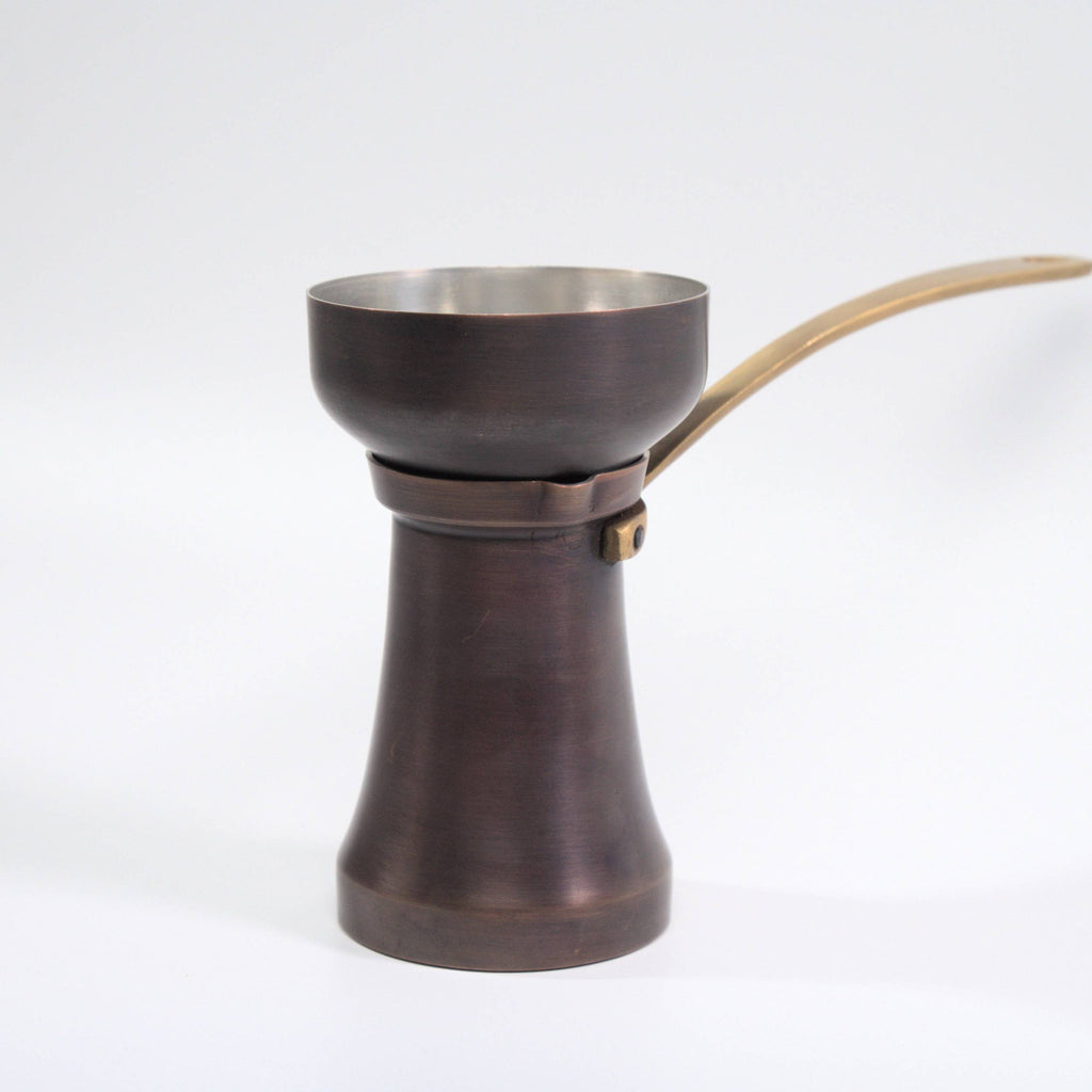 Copper dosing funnel for Turkish coffee