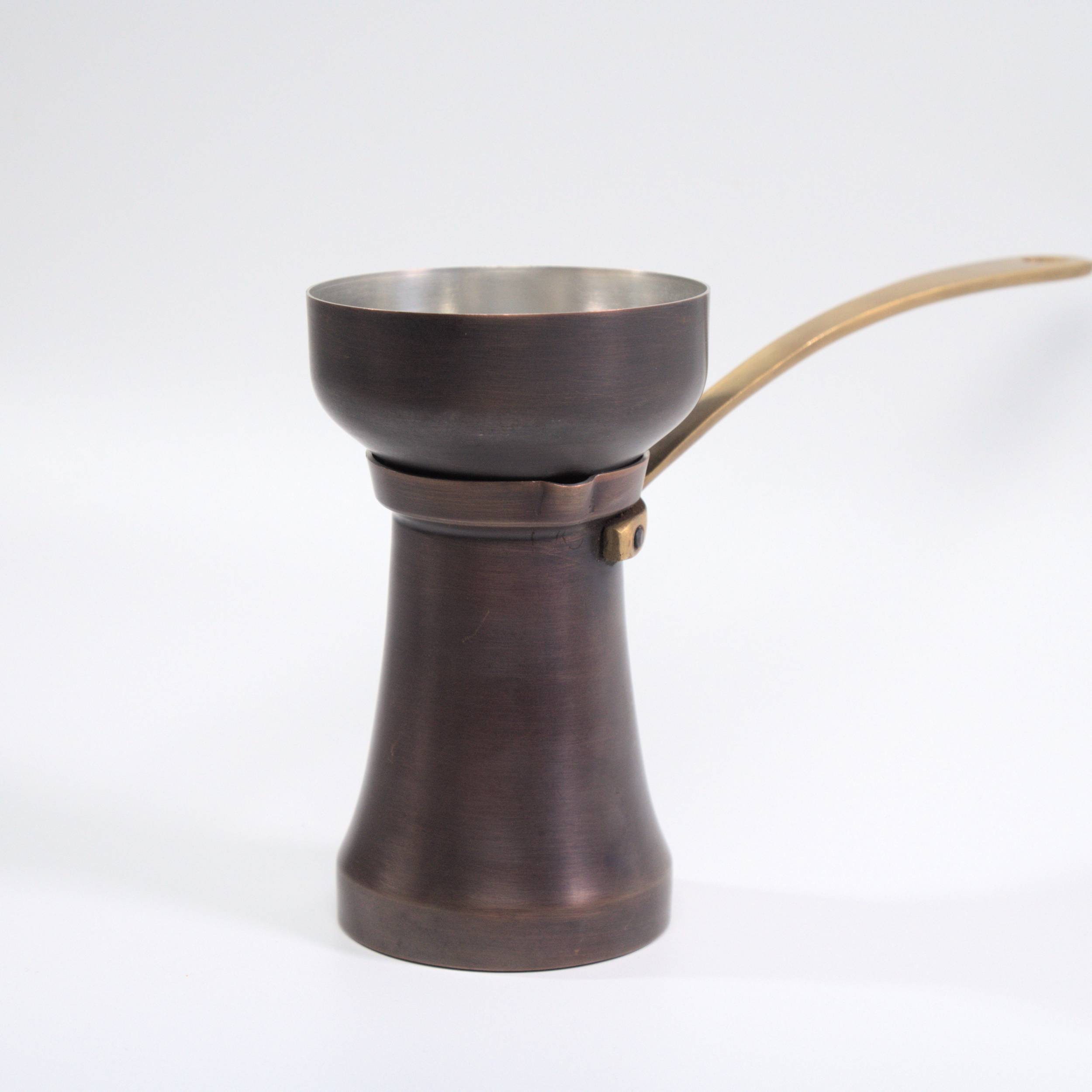 Copper dosing funnel for Turkish coffee