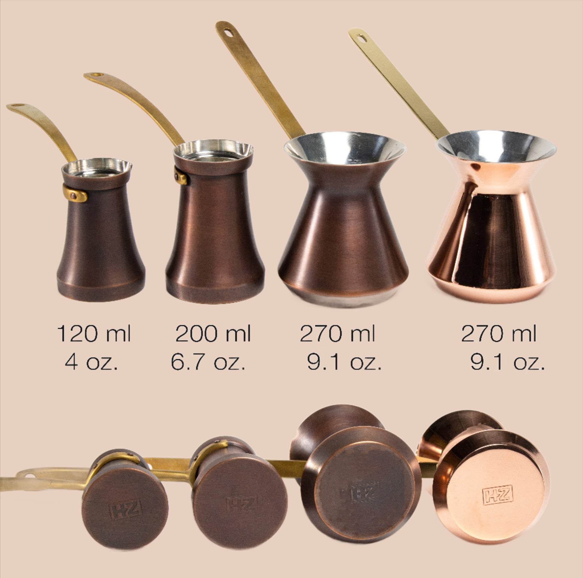 Turkish coffee pot size comparison