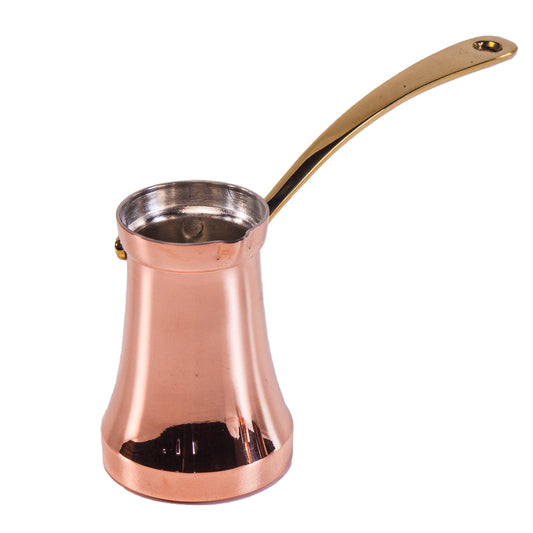 Durable copper turkish coffee pot shiny classic for 1-2 persons