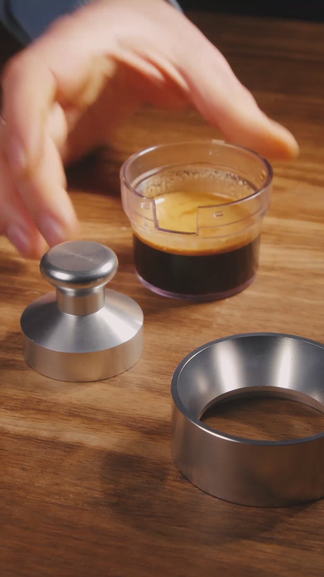 Tamper and dosing funnel for Cafflano Kompresso 