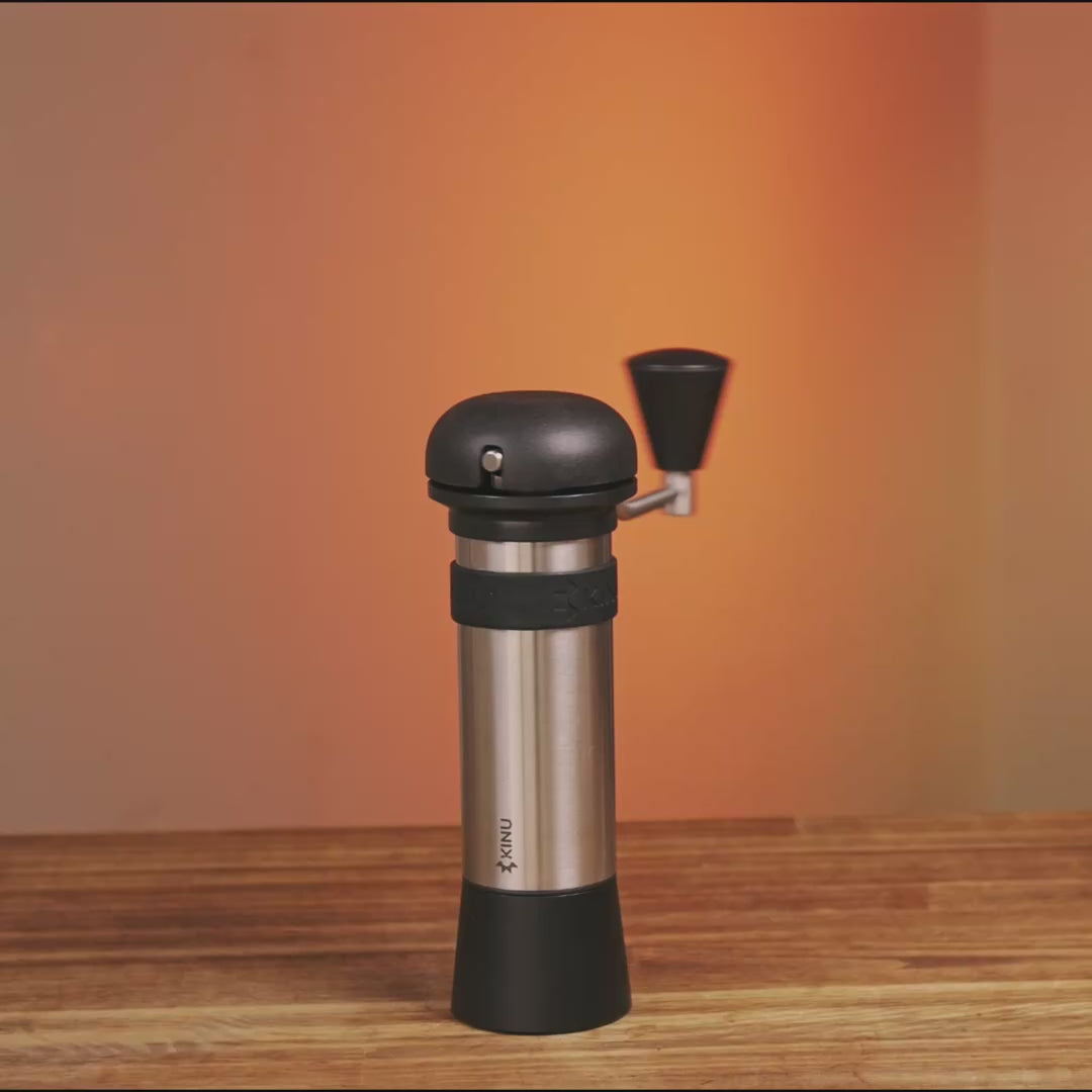 Video of durable lid cover for Kinu m47 Phoenix manual coffee grinder