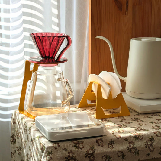 Pour Over Coffee Stand BOLD II Stainless Yellow